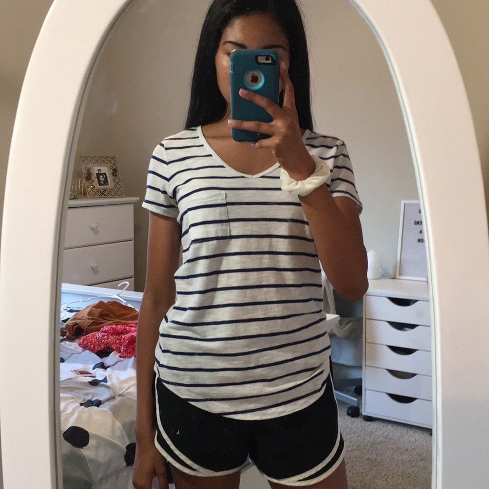 Striped v neck